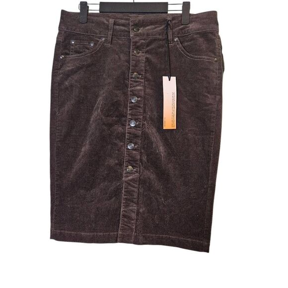 JAG soft corduroy midi skirt, brown.  Size 10 NWT. - Picture 1 of 5